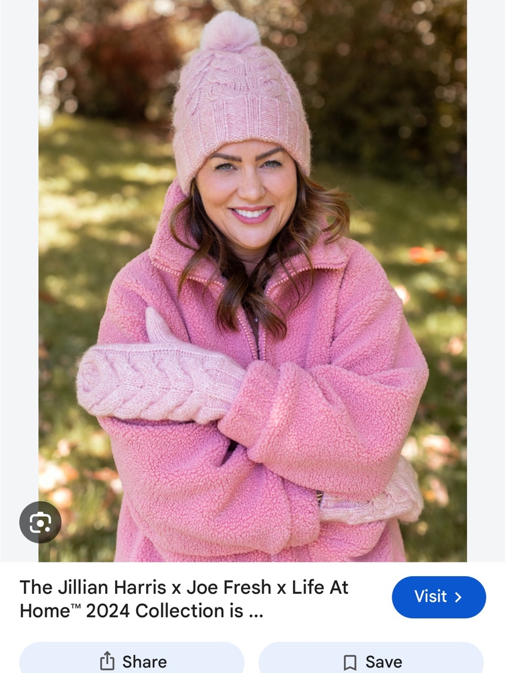 Jillian Harris x Joe Fresh x life at home collection - pink teddy fleece jacket